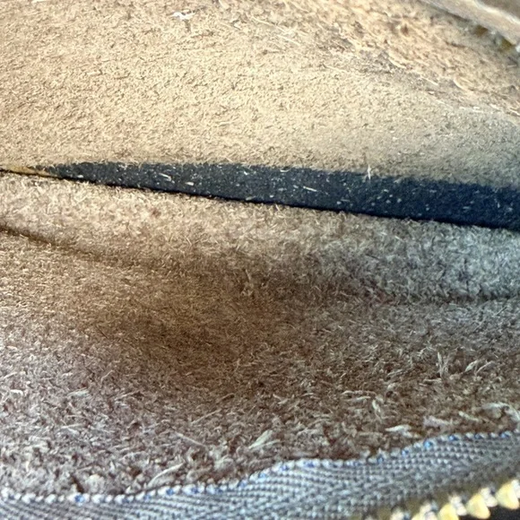 Coach Vintage Court Taupe Brown Leather 9870 Hangtag Brass Crossbody Strap Slots - Picture 15 of 16